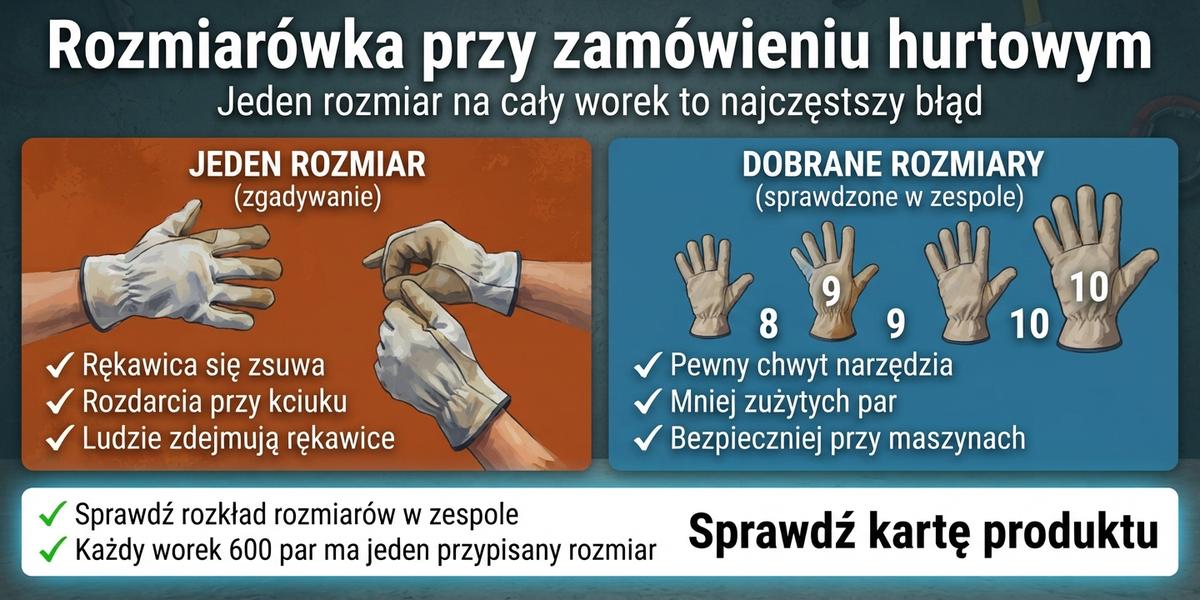 Rozmiarówka rękawic przy zamówieniu hurtowym - jak nie zamówić 600 par w złym rozmiarze